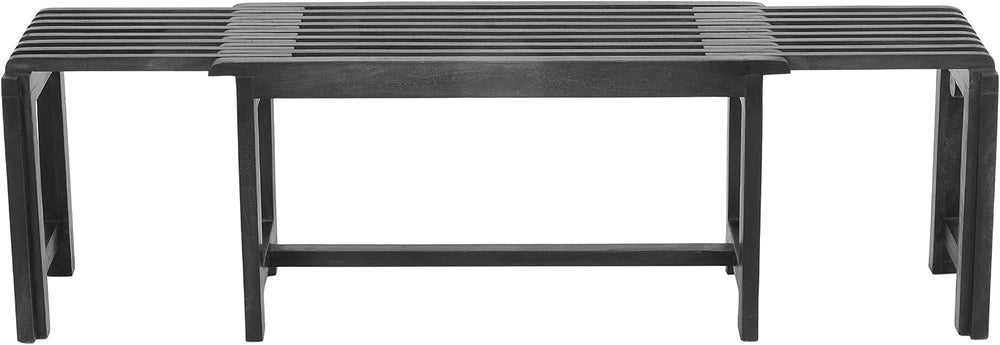 Jofran Global Archive Bradford Extendable Solid Mango Wood Bench, Mid-Century...