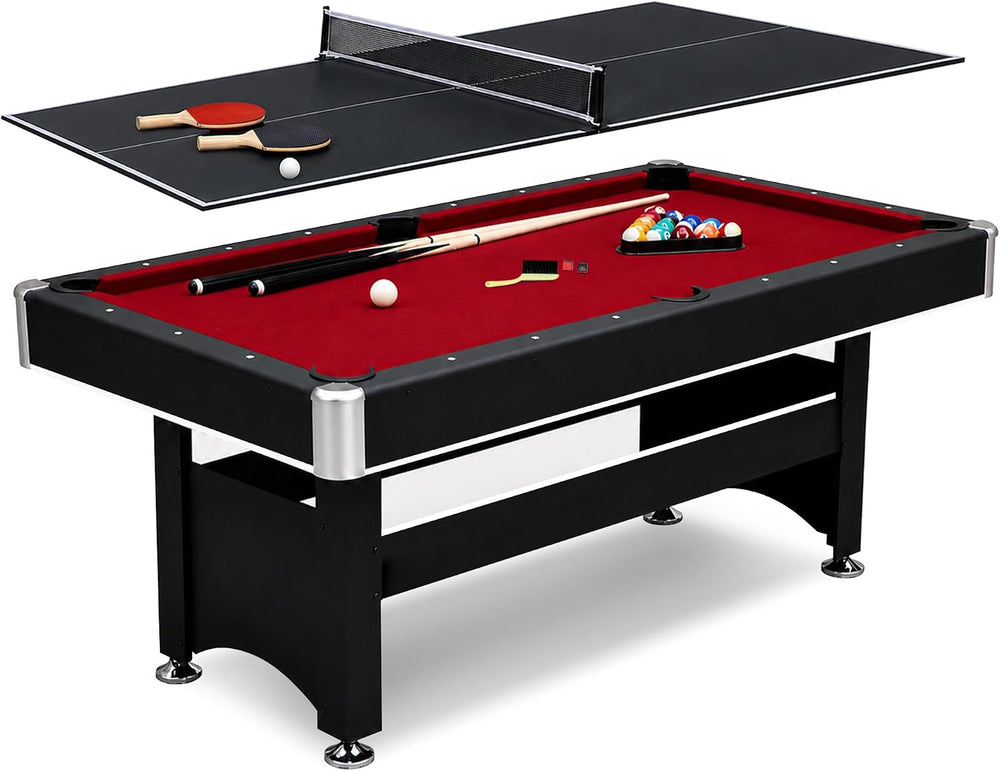 Hathaway Spartan 6 Ft Pool Table, with Ping Pong Multi Game Combo Tables for ...