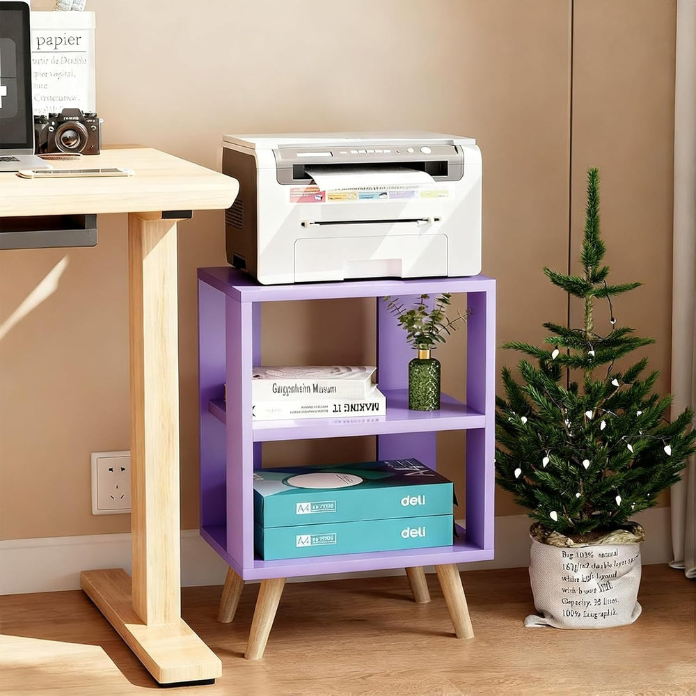 Aenuert Night Stand, Purple Nightstand, Modern End Table with Open Storage, 2...