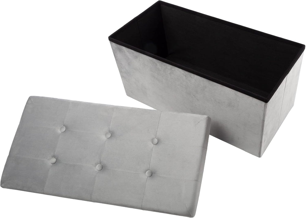 Storage Ottoman - Velvet Tufted Footrest, Linen Chest, or Bench Organizer wit...