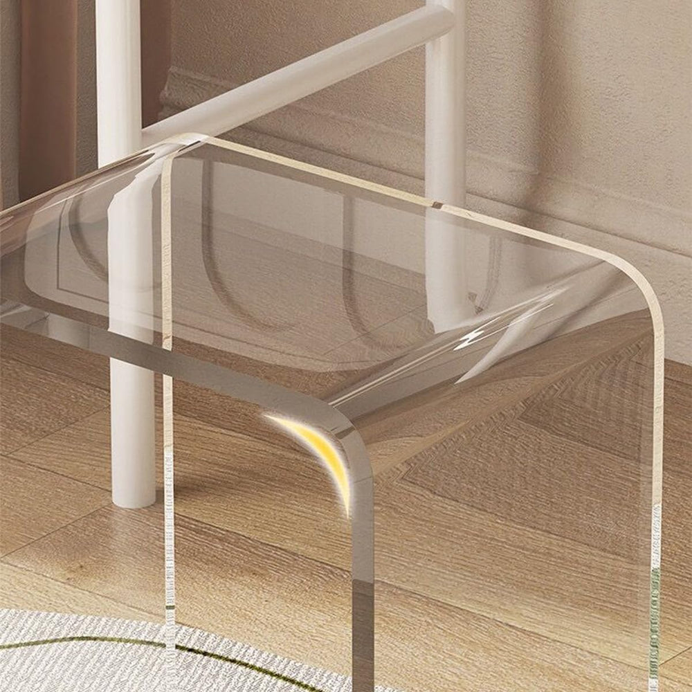 Acrylic 15 Inch Small Stool Set of 2,Multi-Use as Shower/Water-Resistant Stoo...