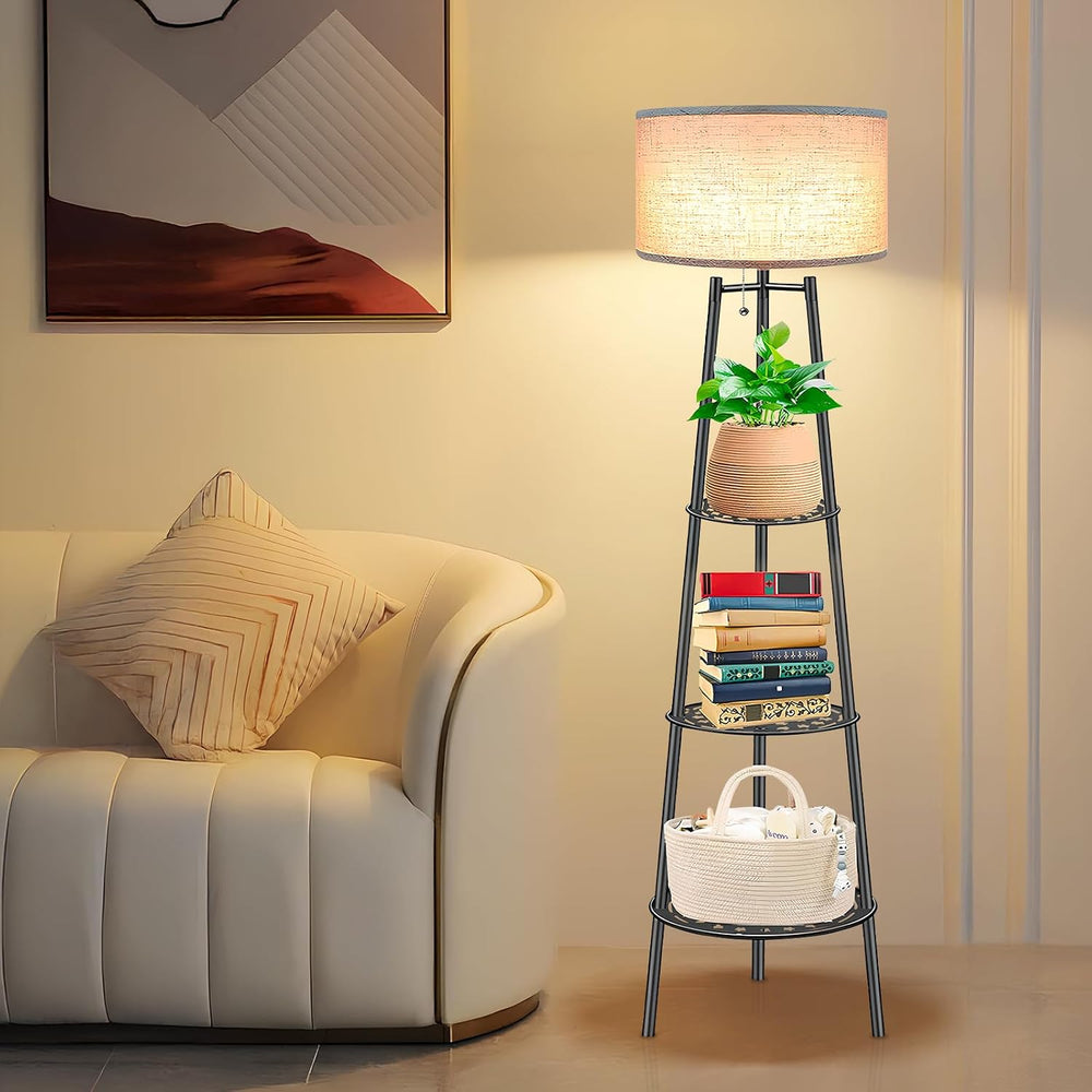 ZQQLITE Floor Lamp with Shelves for Living Room, Standing Lamp,Tall Lamp, Amp...
