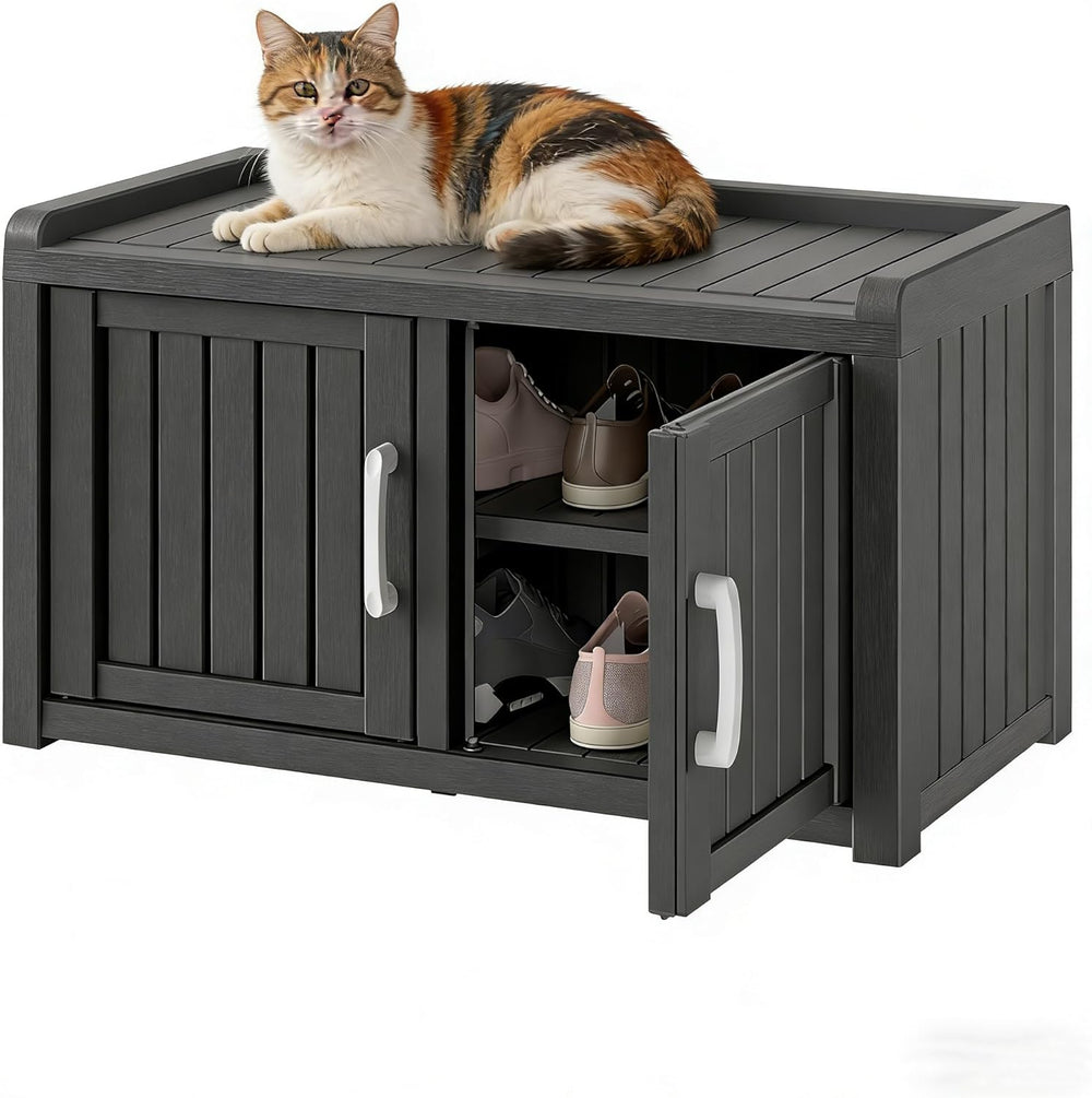 NUNU LAB Shoe Cabinet, Waterproof UV-Resistant Shoe Storage Cabinet with Adju...