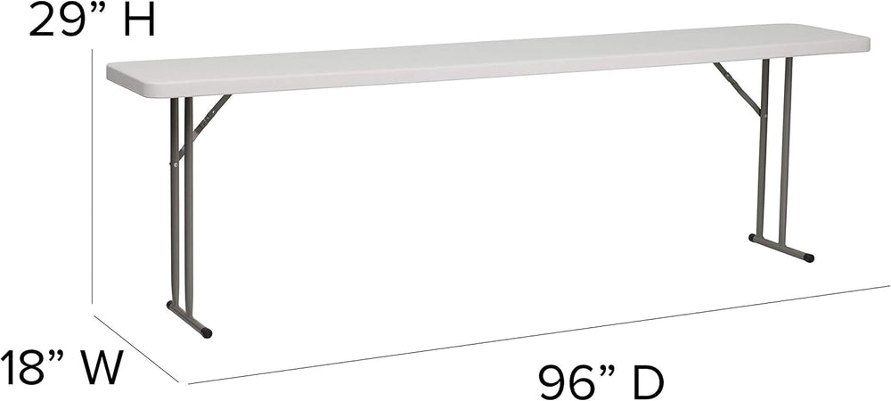 Flash Furniture 8 ft Plastic Folding Training Table, Granite White