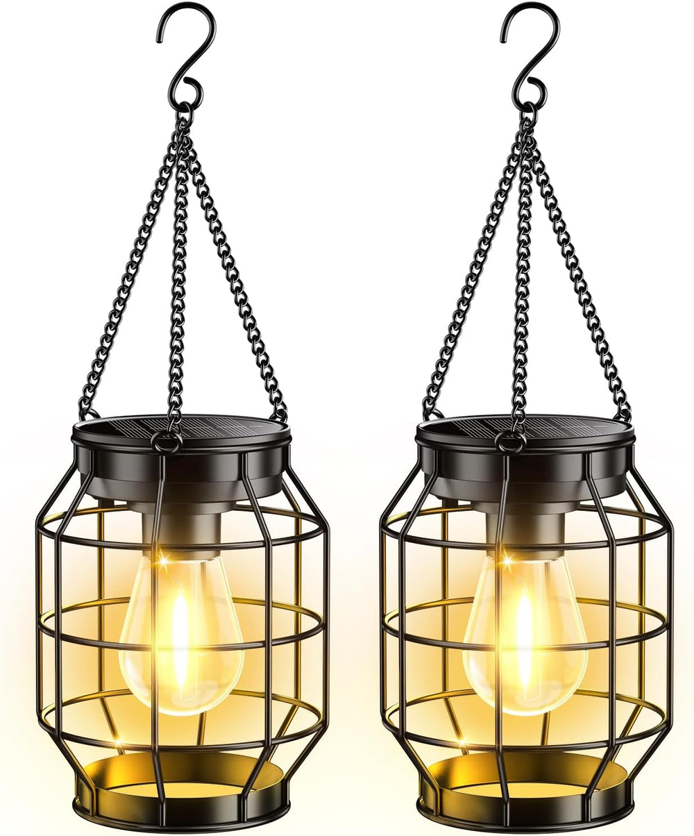 KOOPER Solar Lanterns Outdoor Waterproof, Upgraded Metal Hanging Solar Lights...