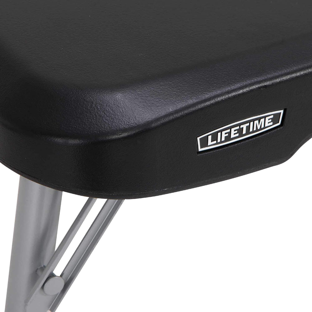LIFETIME Stacking Compact Folding Table, 30 in. x 20 in., Black and Silver, I...