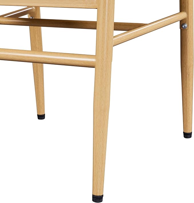 Yaheetech Weave Dining Chair Rattan Chair Metal Armchairs Hemp Seat for Kitch...