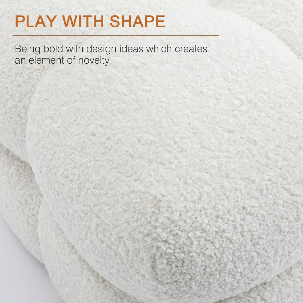 Zesthouse Square Pouf Ottoman Footstool, Modern Vanity Chair for Bedroom