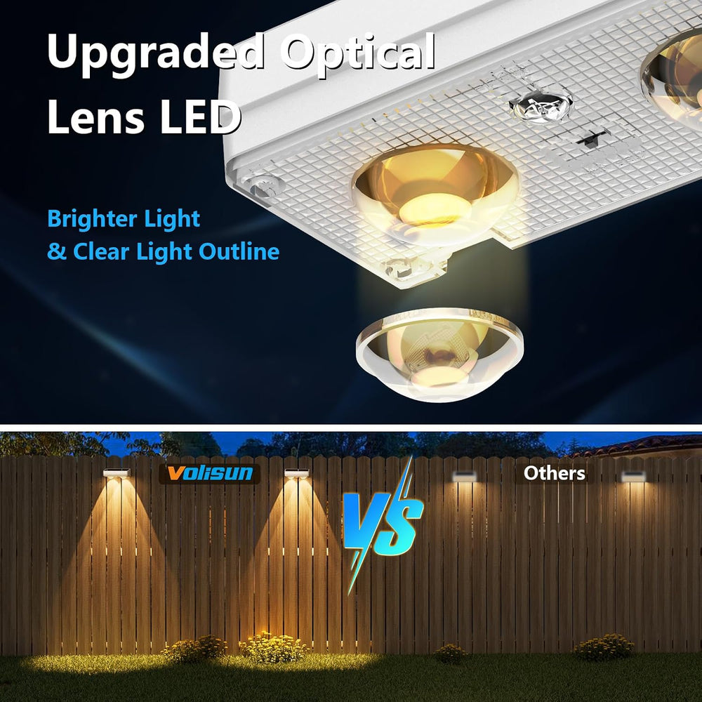 VOLISUN Solar Fence Lights Outdoor 8 Pack, 50Lumen RGB Color Changing