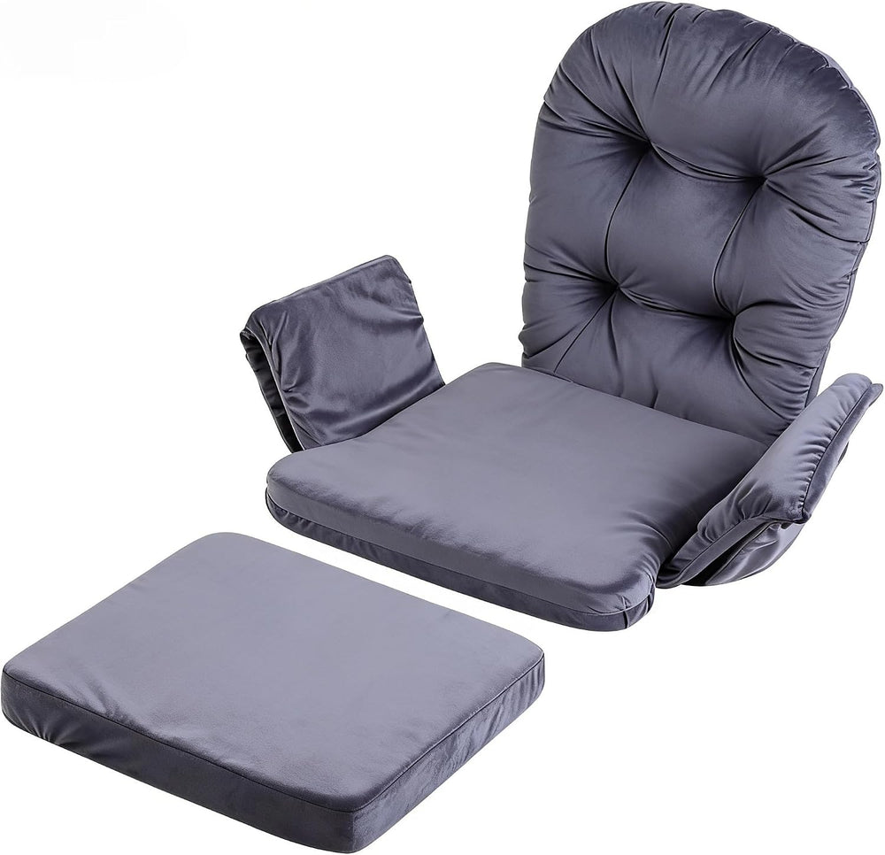 Zerone Soft Velvet Cotton Chair Cushions and Stool Pad Set, Glider Rocker Rep...