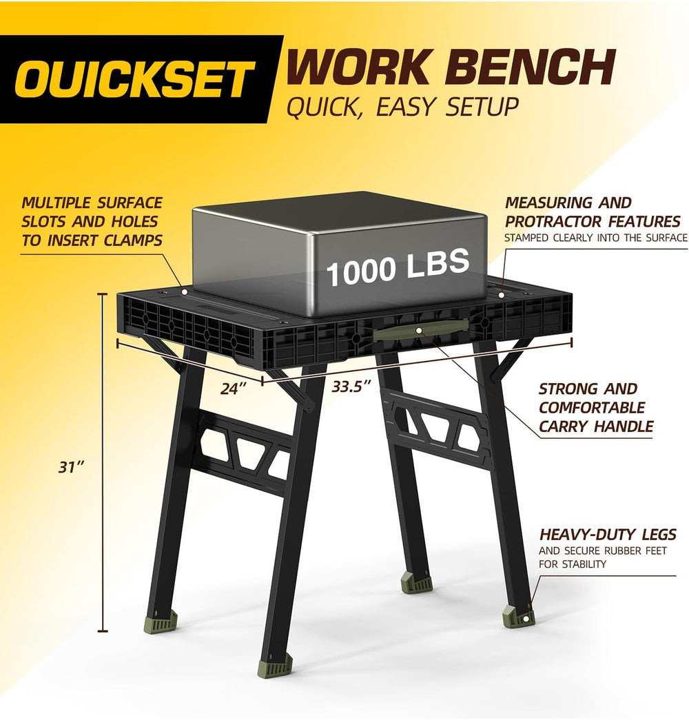 Express Folding Work Table, Easy Setup Portable Folding Work Table & Port...