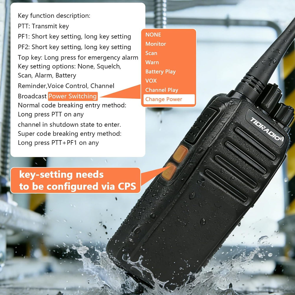 TIDRADIO 10Miles-Heavy Duty Long Range Walkie Talkies-IP67 Waterproof FRS