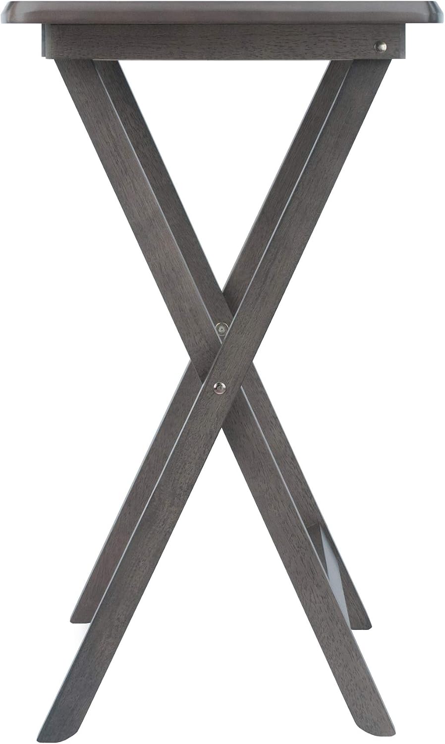 WINSOME Dorian Oversized Snack Table Set, Oyster Gray (Brown Base) (replace c...