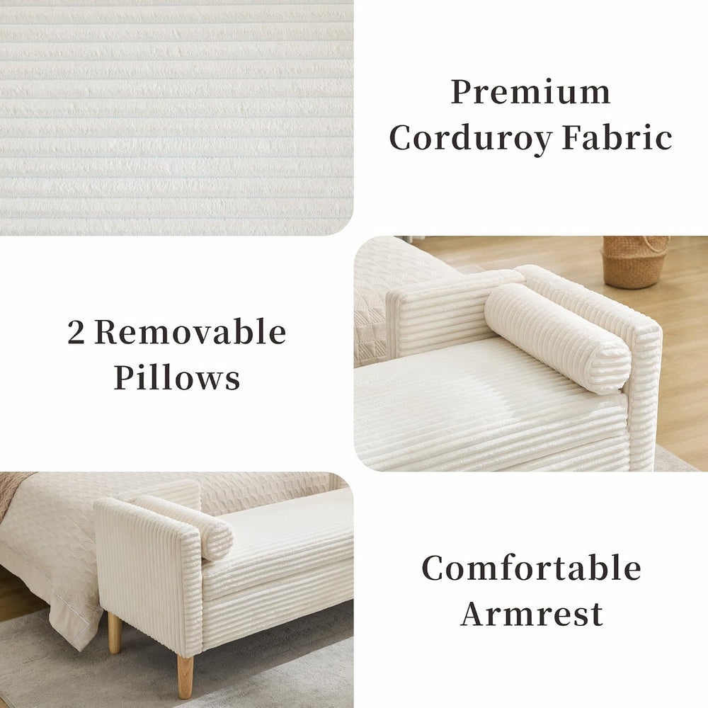 Chifee & Vingol 65.35" W Ottoman with Storage Bench for Bedroom End ...