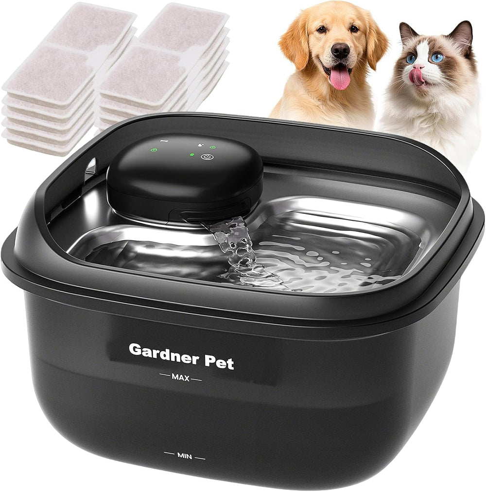 Cordless Cat Water Fountain, Large 134oz/3.8L Fountain with Stainless Tray