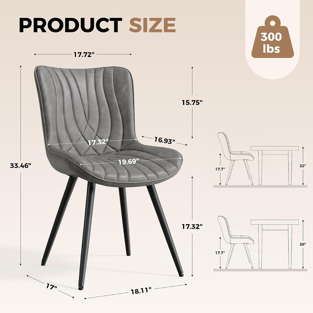 Modern Dining Chair, PU Leather Dining Room Chairs Set of 6