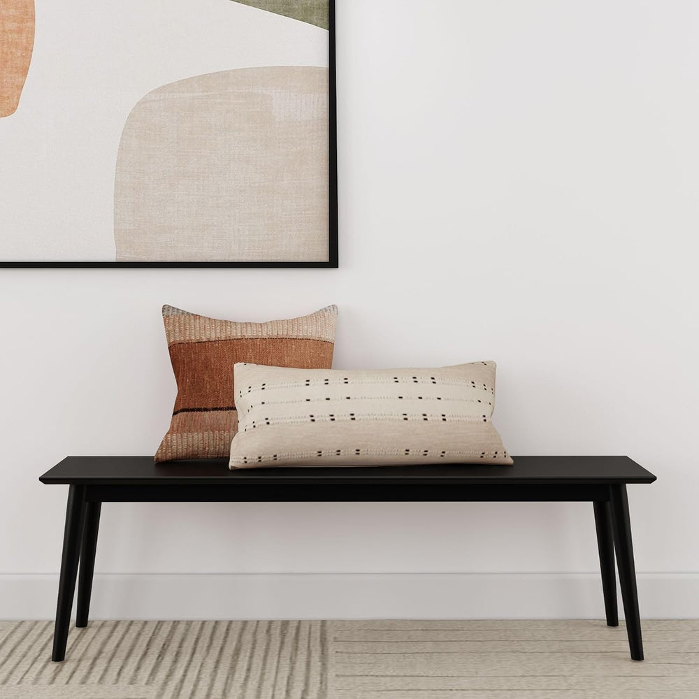Plank+Beam Mid Century Modern Dining Bench, Black, 59 Inch, 2000314000-170