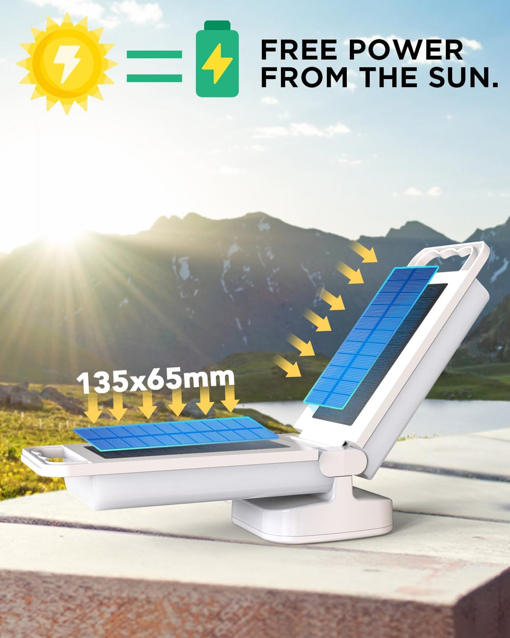 Solar Camping Lantern, Rechargeable Battery Powered Camping Light 6000mAh Up ...
