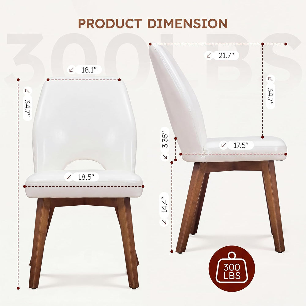 Dining Chairs Set of 4, Upholstered Kitchen Chairs, White