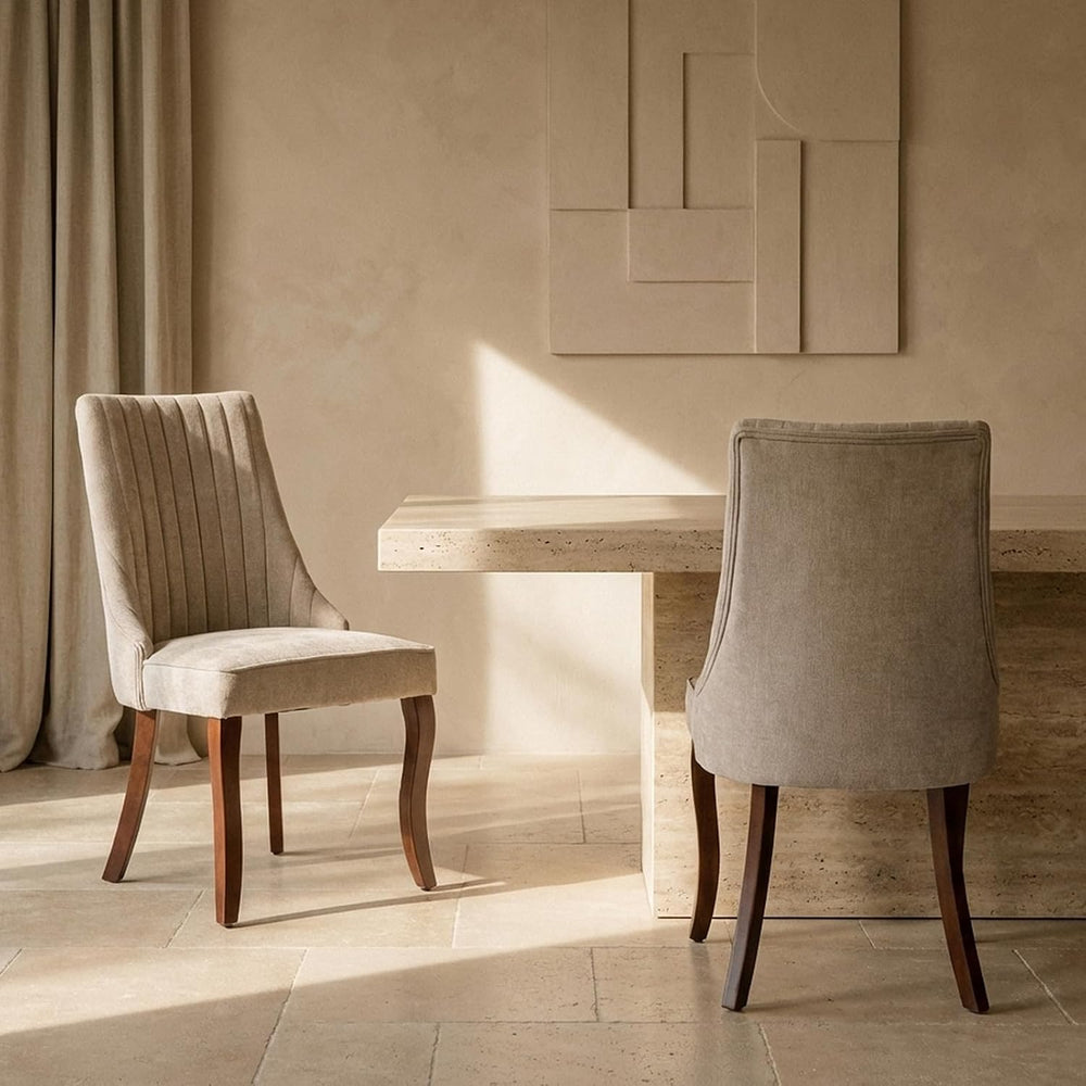 Upholstered Dining Chairs Set of 2, High Back Side Chairs for Kitchen and Din...
