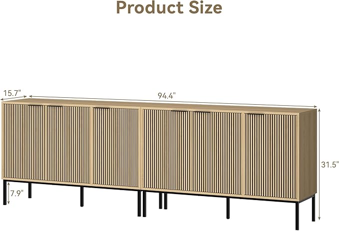 TV Stand for 100" TV, Mid Century Modern 94.4'' Television Stand...
