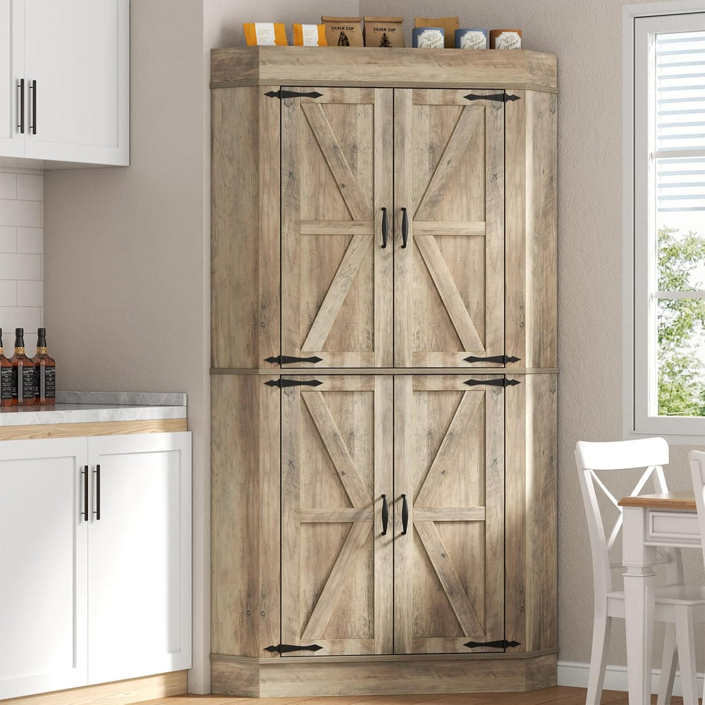 Gyfimoie Corner Cabinet,Kitchen Pantry Storage Cabinet,Freestanding Buffet Hu...
