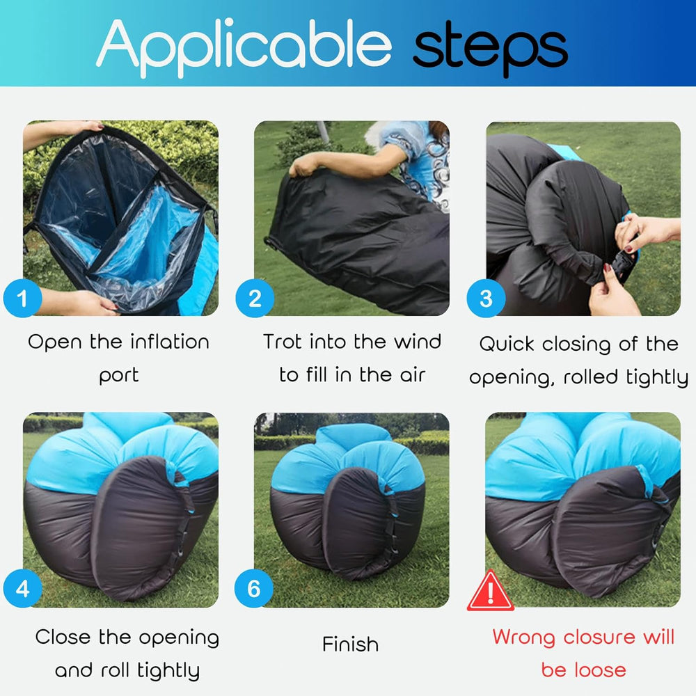Inflatable Lounger Air Sofa Hammock, Inflatable Couch for Camping, Perfect fo...
