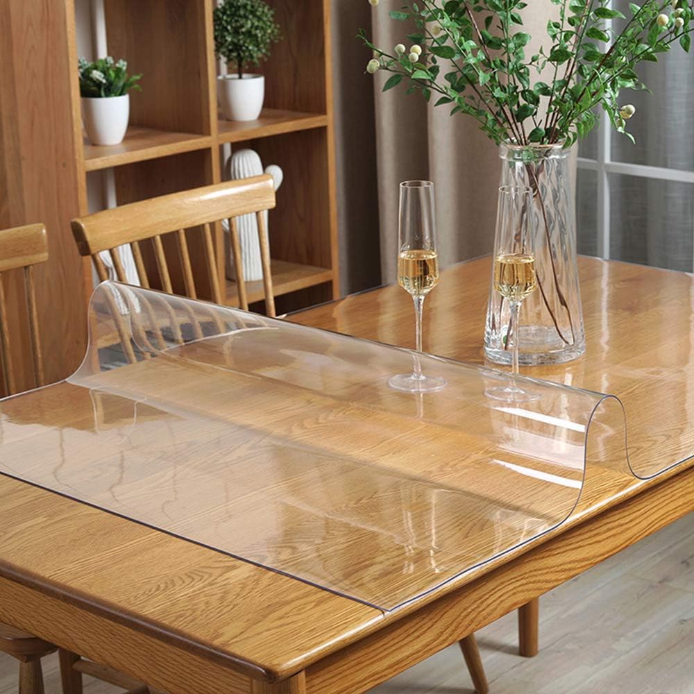 Clear Tabletop Topper Table Protector Wipeable Heat Resistant Wooden Marble G...