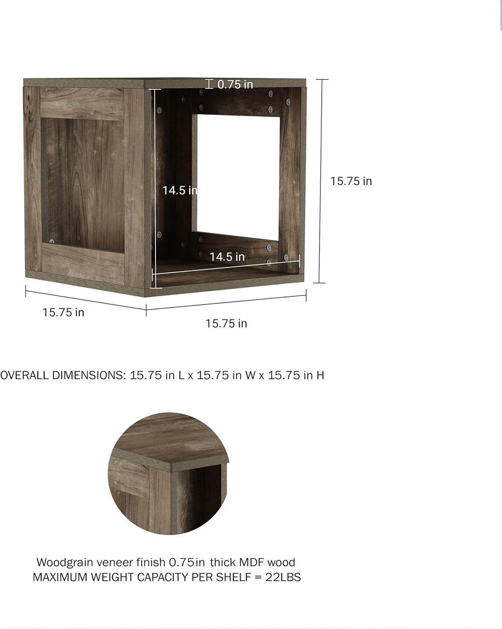 Lavish Home Side Table with Storage - Set of 2 Minimalist Modern Nightstand o...