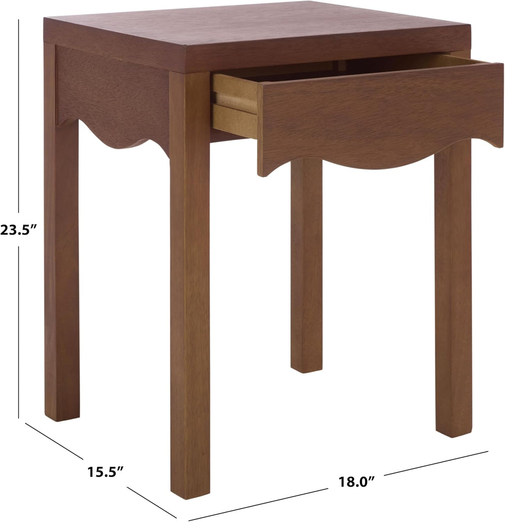 SAFAVIEH Home Collection - Kannie Dark Oak Accent Table, 1 Drawer Side Table,...