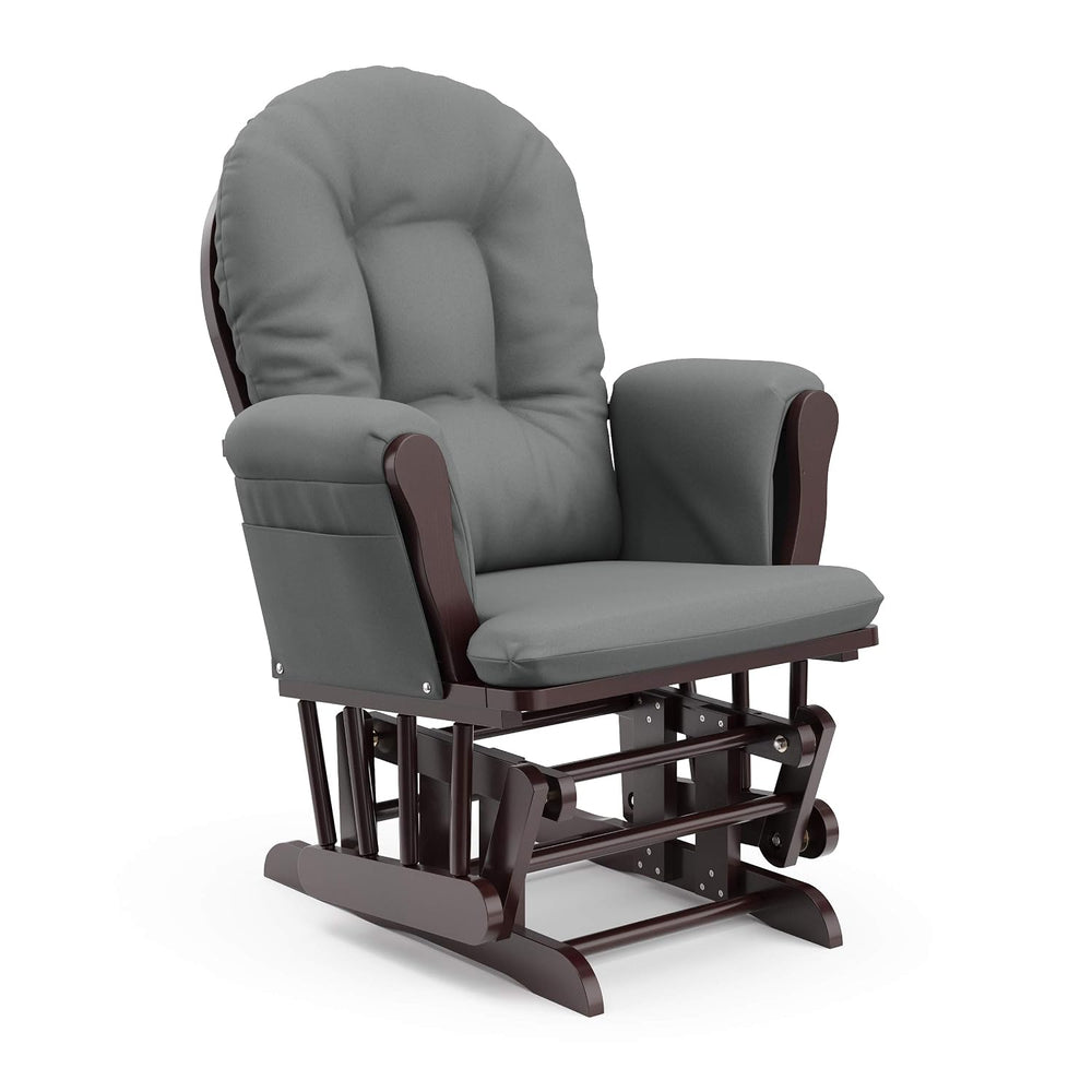 Storkcraft Premium Hoop Glider & Ottoman, Espresso/Gray