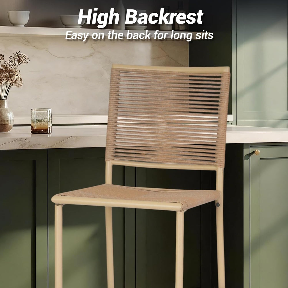 Outdoor Counter Bar Stools Set of 4, 30" Height Patio Rattan Stools, All...