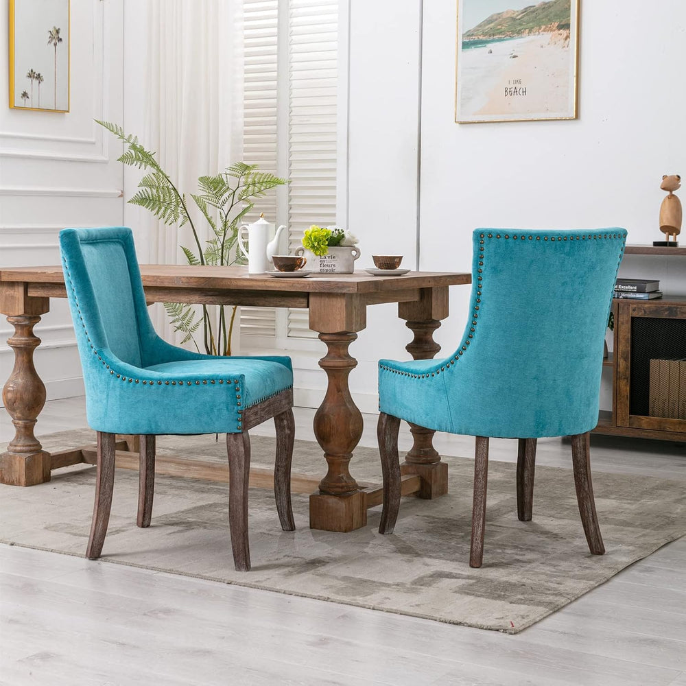 Ball & Cast Mid-Century Upholstered Dining Chairs Set of 2, Thickened Fab...