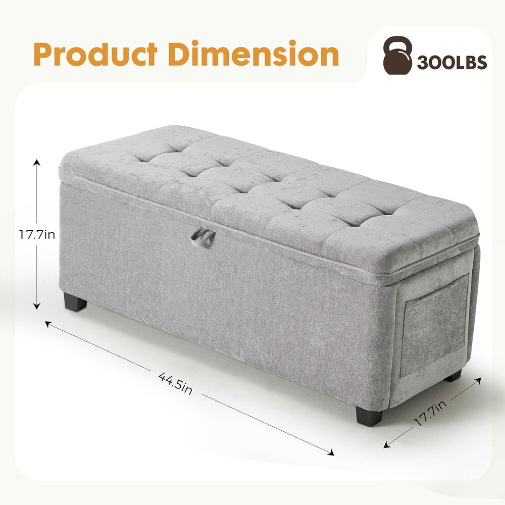 Storage Ottoman Bench with Lift Top, End of Bed Bench for Bedroom, Living Roo...