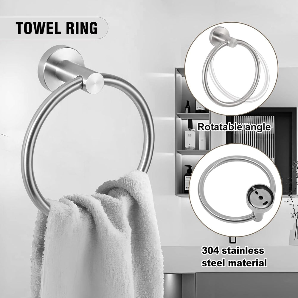 5 Piece Modern Style Wall Mounted Bathroom Hardware Set