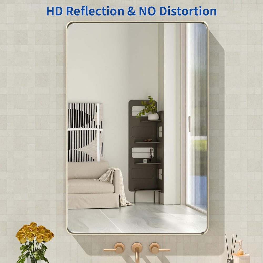 WEER Bathroom Vanity Mirror Brushed Nickel 24X36 Inch