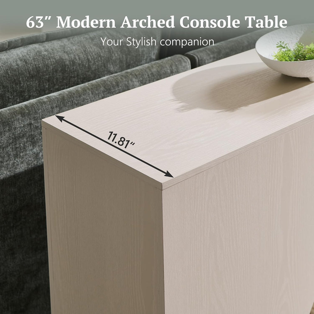 IFGET 63" Arched Console Table, 2-Tier Modern Entryway Table with Arched...