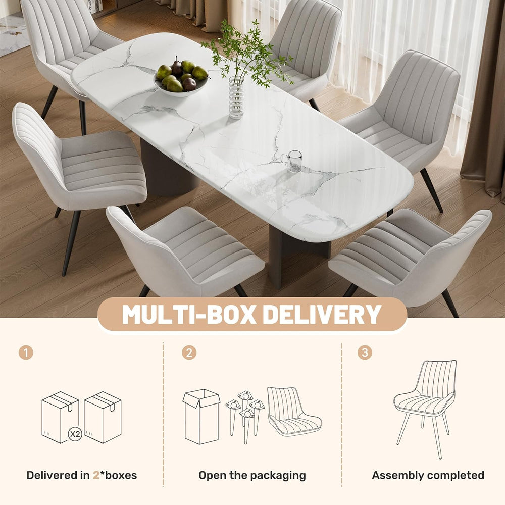 Dining Chairs Set of 6, Mid Century Modern Kitchen Chairs with Soft Cushion, ...