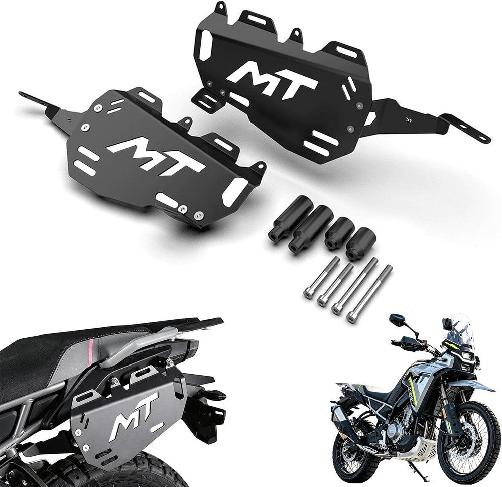 Black Motorcycle Side Cargo Rack Compatible with CFMOTO Ibex 450 2025 2026,Cu...