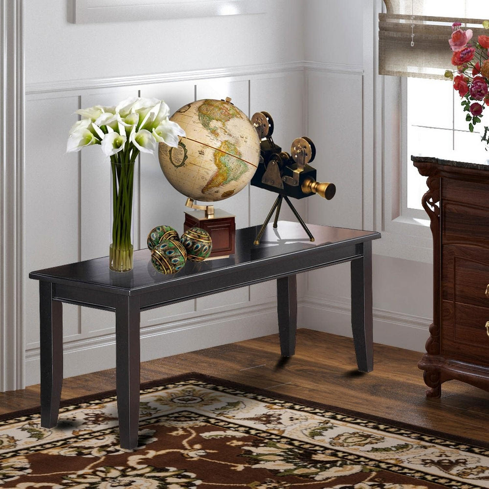East West Furniture DUB-BLK-W Dudley Dining Bench with Wooden Seat, 51x15x17 ...