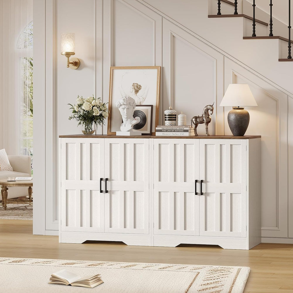 Sideboard Buffet Cabinet, Modern Farmhouse Kitchen Storage Cabinet, Small Mod...