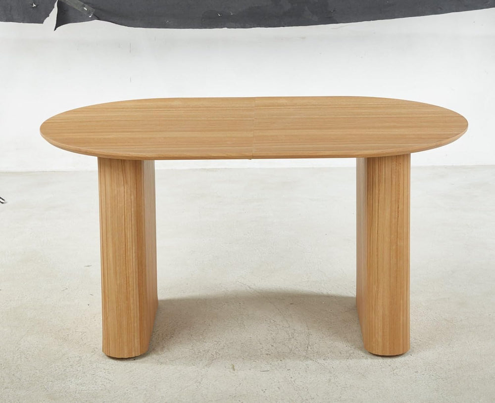 59"-90" Extendable Oval Dining Room Table for 6 to 10 Modern Farmho...