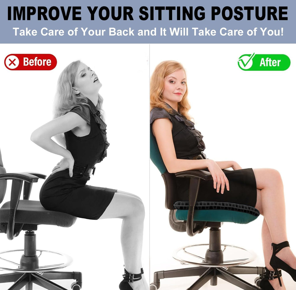 20" Gel Seat Cushion for Long Sitting(Jumbo&Thick) – Office Chair Cu...