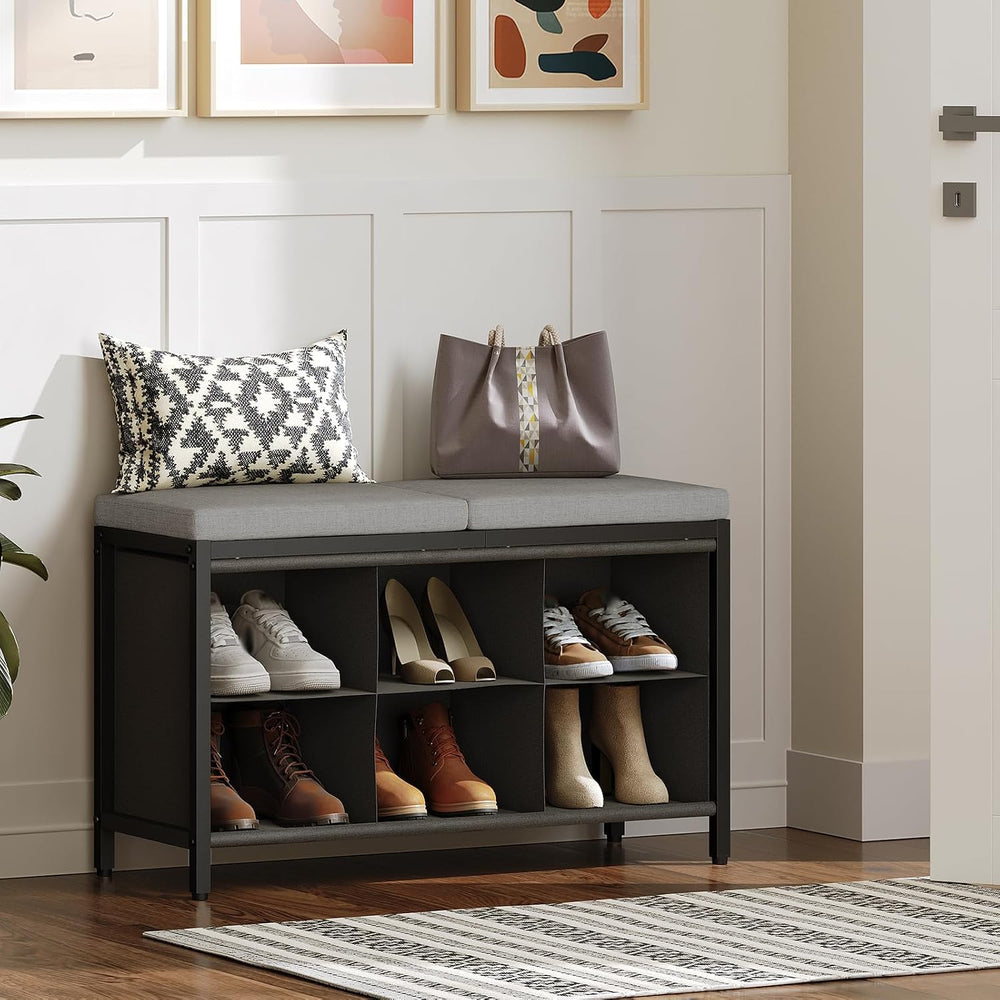YATINEY Shoe Storage Bench with Cushion, Entryway Bench, Shoe Rack with Padde...