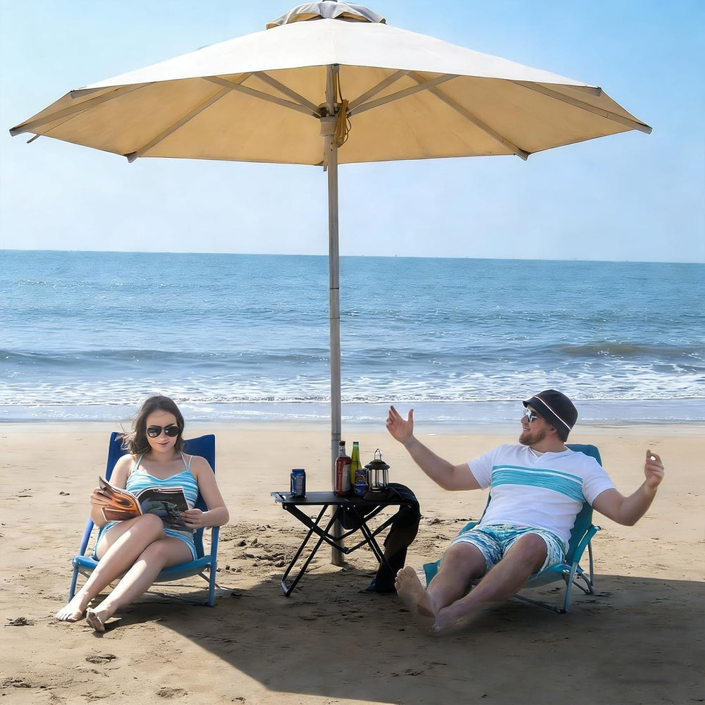 Romswi 2 Pack Lightweight Low Beach Chairs with Breathable Mesh Back,6LBS Fol...