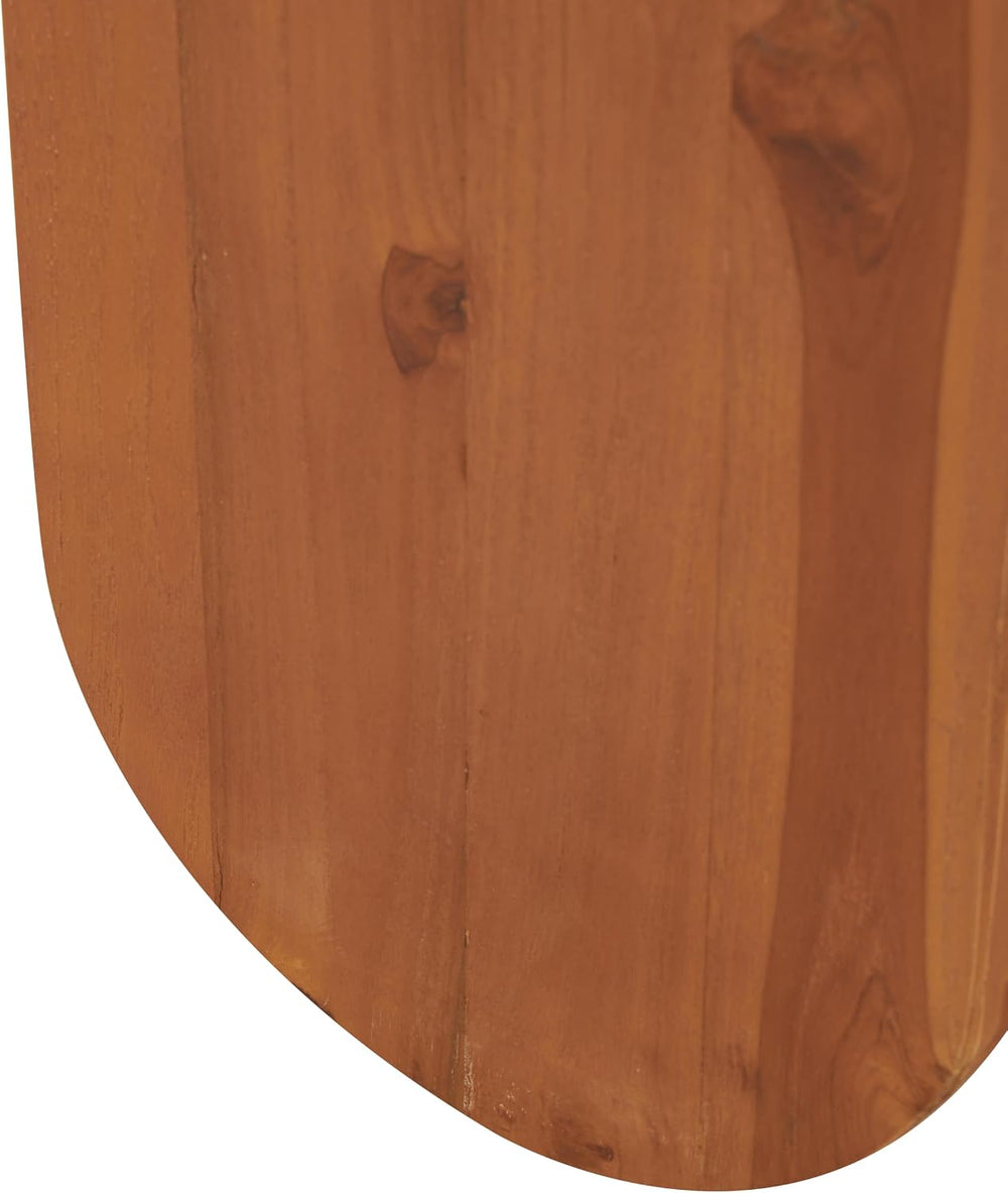 Deco 79 Teak Wood Handmade Side End Accent Table End Table with Beige Marble ...