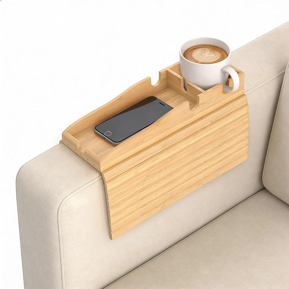 Korser Couch Armrest Table, Sofa Arm Tray with Removable Cup Holder, 2 in 1 A...