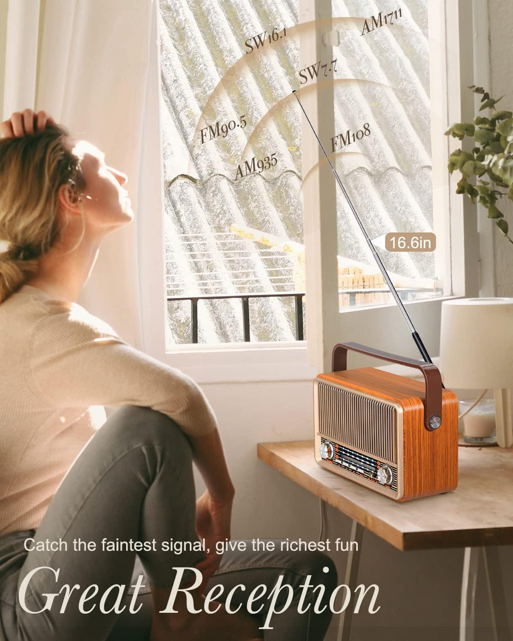 PRUNUS J-120 Radio Portable AM FM, Gifts for Mom Father, Plug in Wall