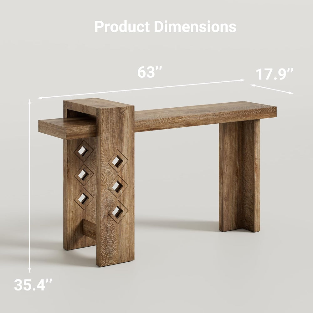 S.E.C.D Modern Console Table for Entryway, 63-Inch Floating Visual Entrance S...