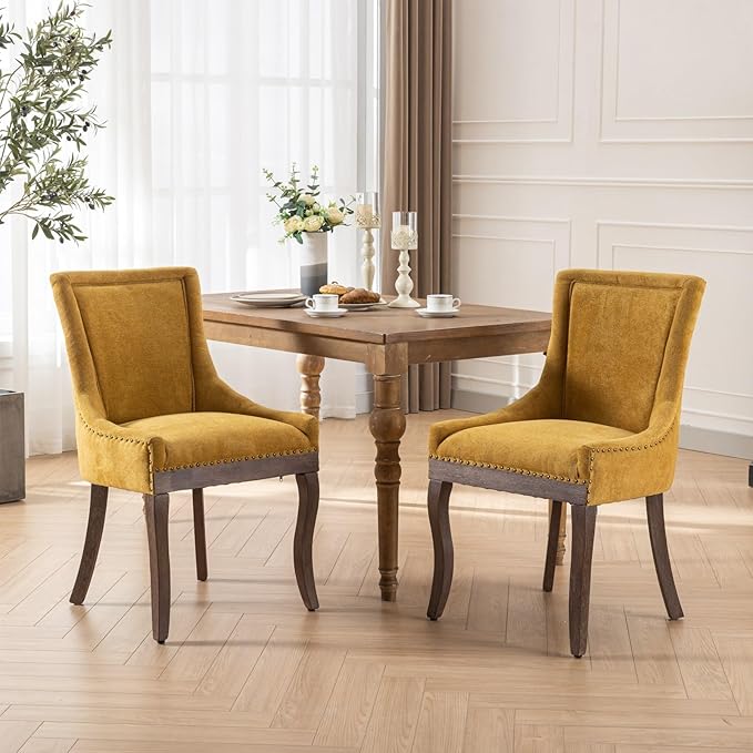 Modern Dining Chairs Set of 2, High Back Dining Chairs Side Chairs with Solid...